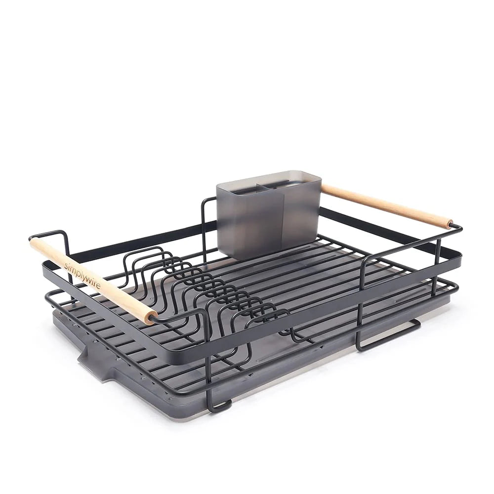 Premium Dish Drainer – Plate Drying Rack with Cutlery Holder & Drip Tray