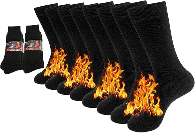 Thick Thermal Socks Insulated Heated Heavy Warm Socks For Winter Cold (4 Pack)