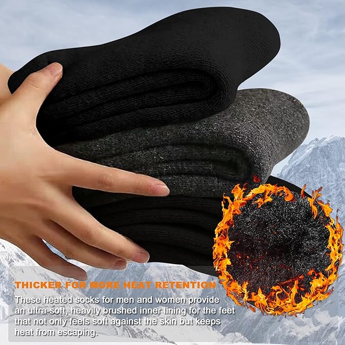 Thick Thermal Socks Insulated Heated Heavy Warm Socks For Winter Cold (4 Pack)