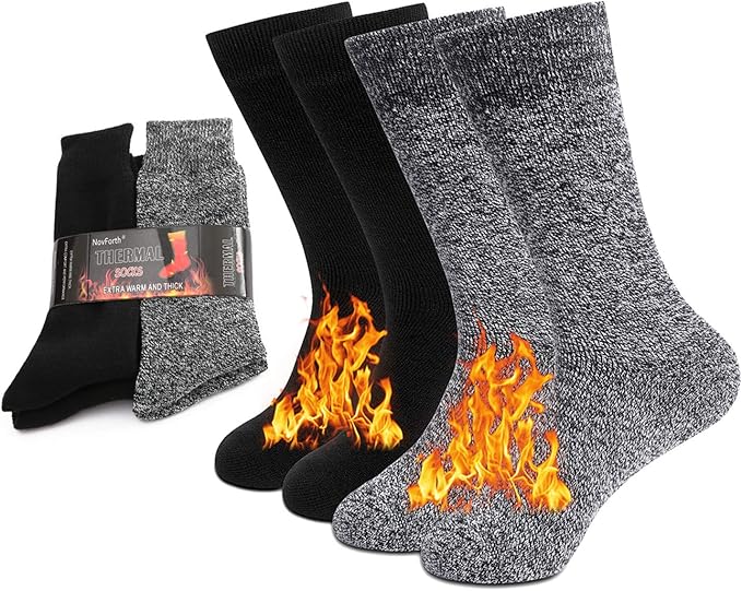 Thick Thermal Socks Insulated Heated Heavy Warm Socks For Winter Cold (4 Pack)