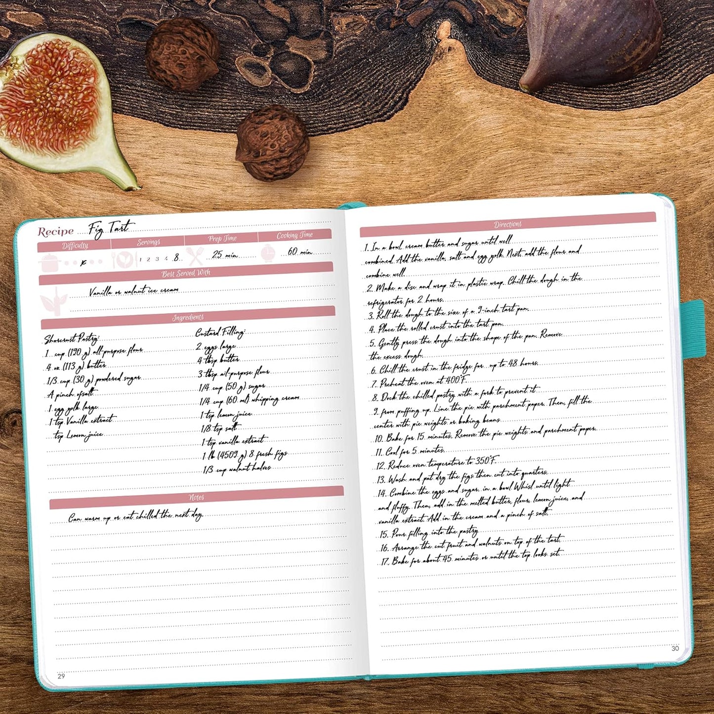 GoGirl Recipe Book – Blank Cookbook to Write In Your Own Recipes – Empty Cooking Journal for Family Recipes