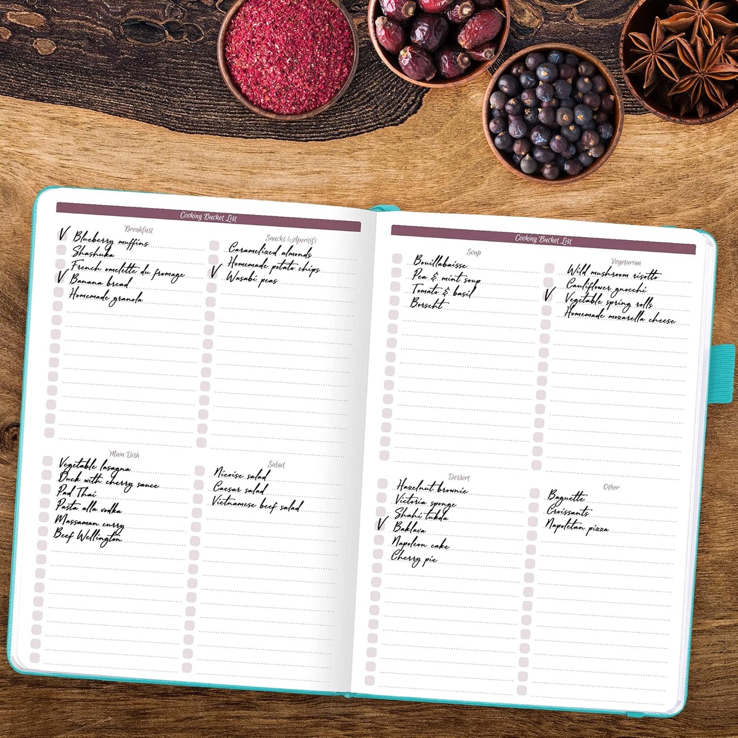 GoGirl Recipe Book – Blank Cookbook to Write In Your Own Recipes – Empty Cooking Journal for Family Recipes